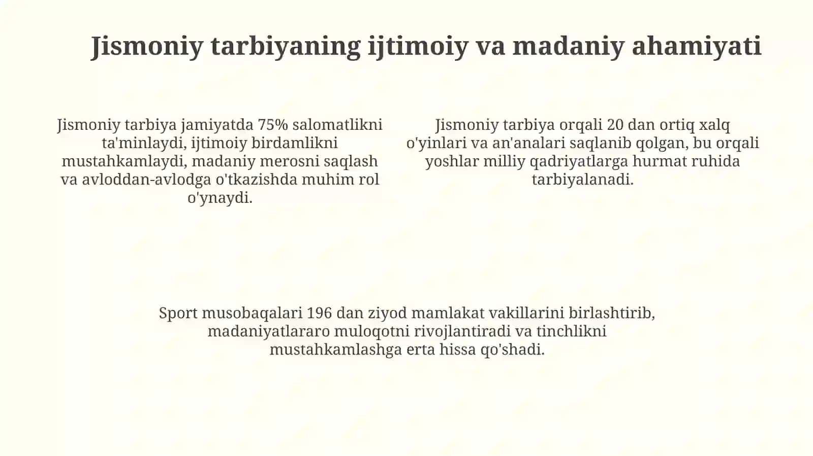Jismoniy madaniyatning jamiyatdagi vazifalari va shakllari 4