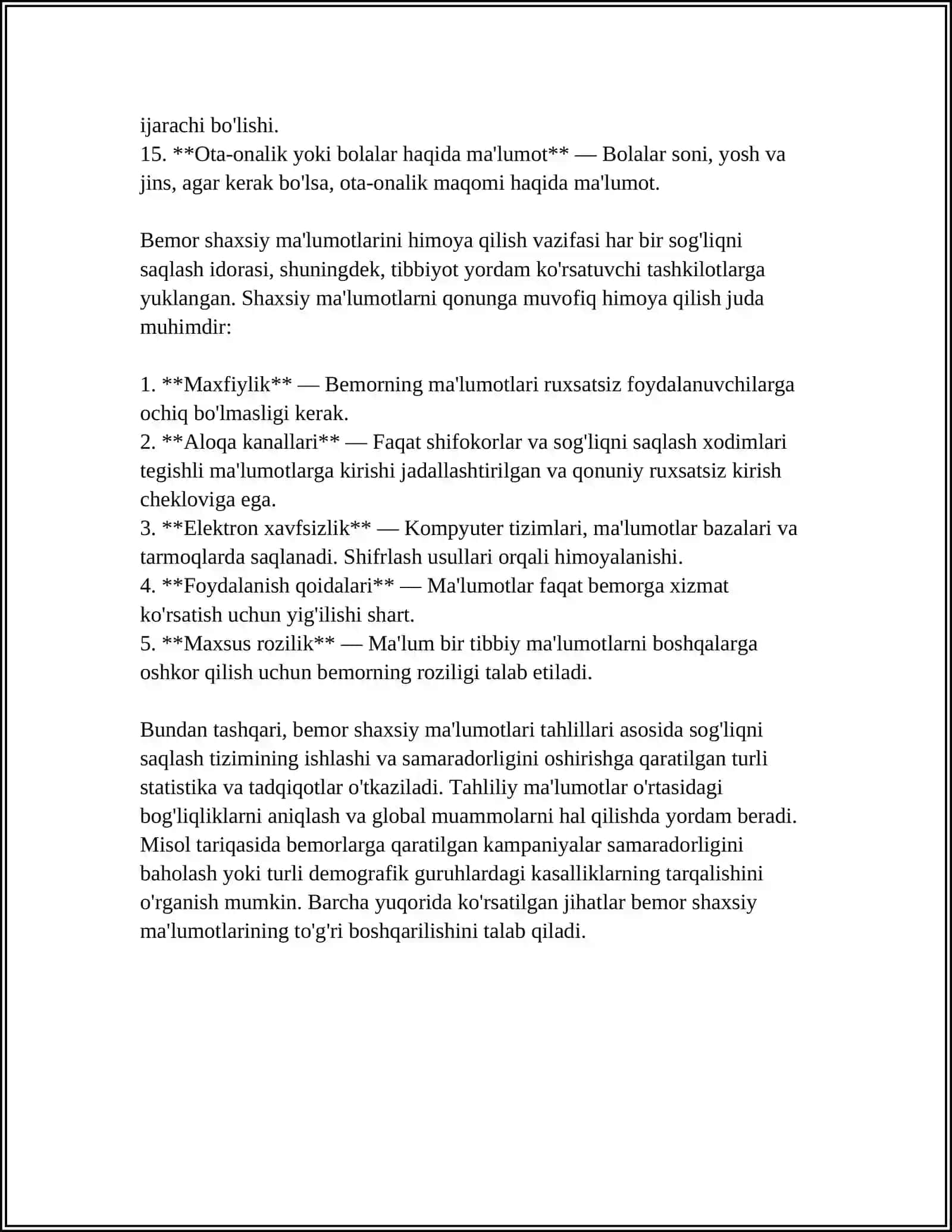 BEMOR KASALLIK TARIXINI TITUL VAROQINI TO'LDIRISH 4