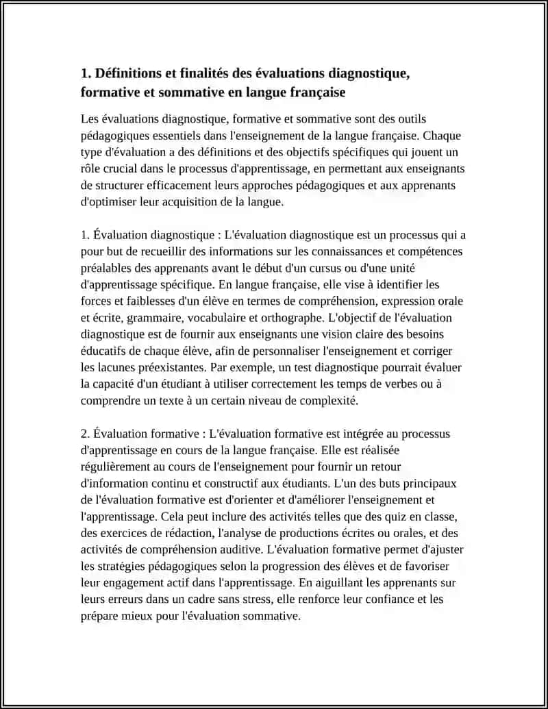 LES TYPES D’ÉVALUATION DIAGNOSTIQUE, FORMATIVE ET SOMMATIVE DANS L’ÉVALUATION DE LA LANGUE FRANÇAISE 4