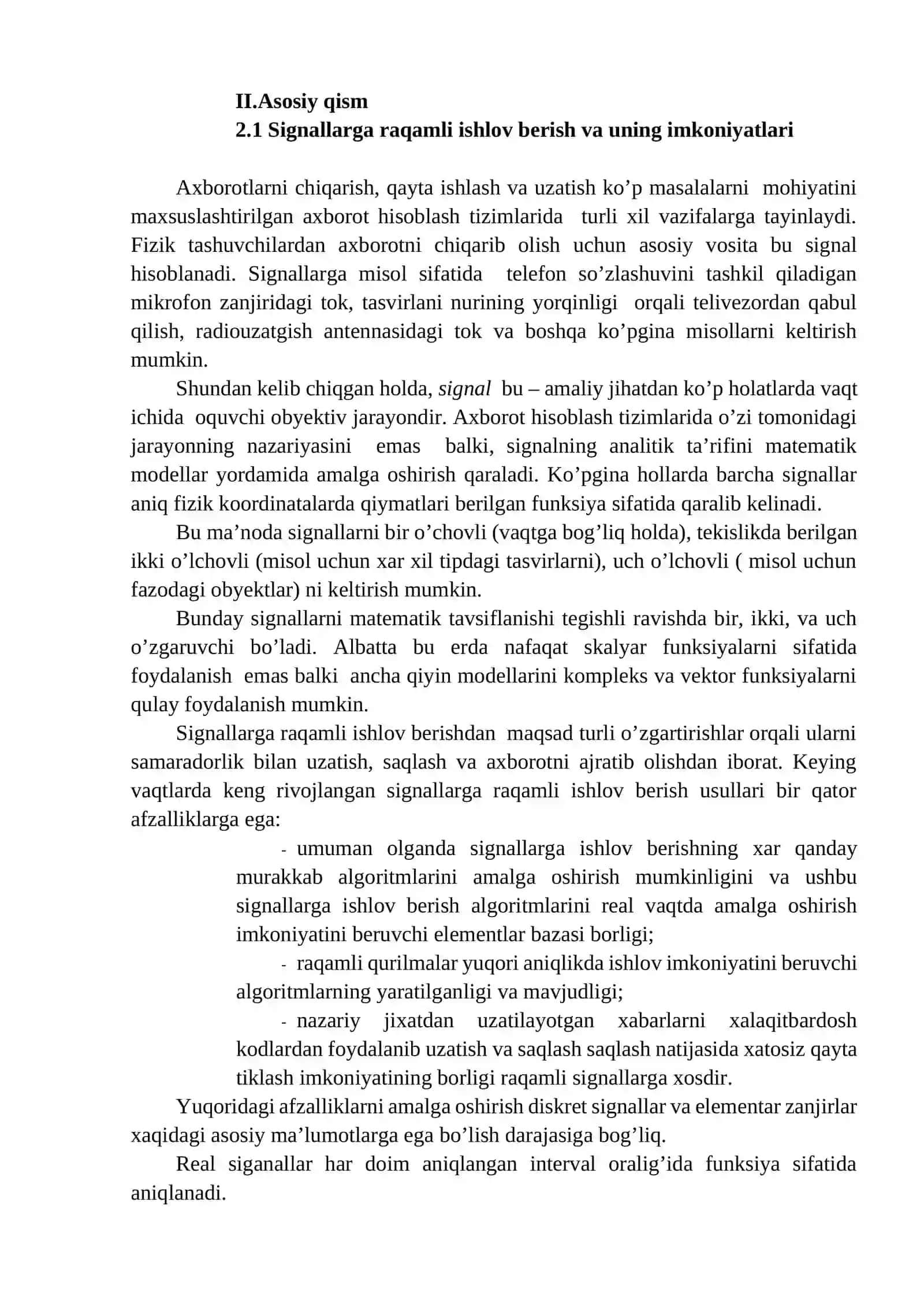Signallarga raqamli ishlov berish tizimlari arxitekturasi 4