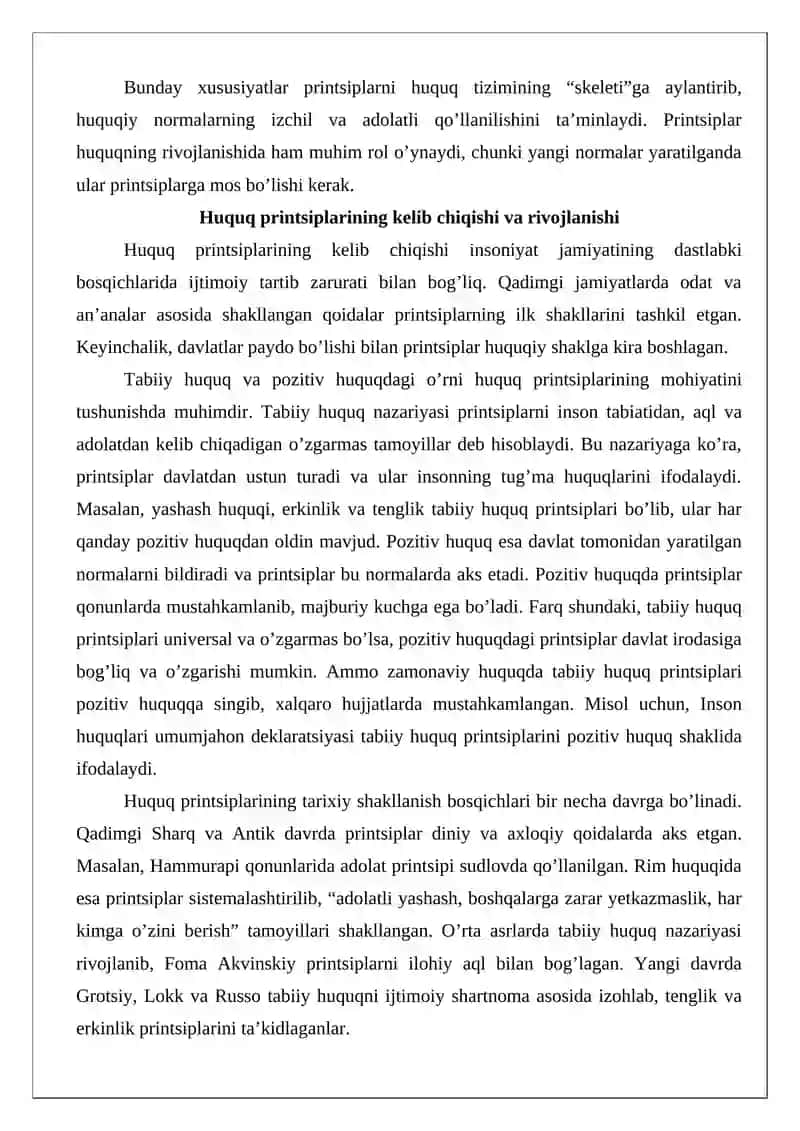 Huquq printsiplari tushunchasi va mohiyati 4