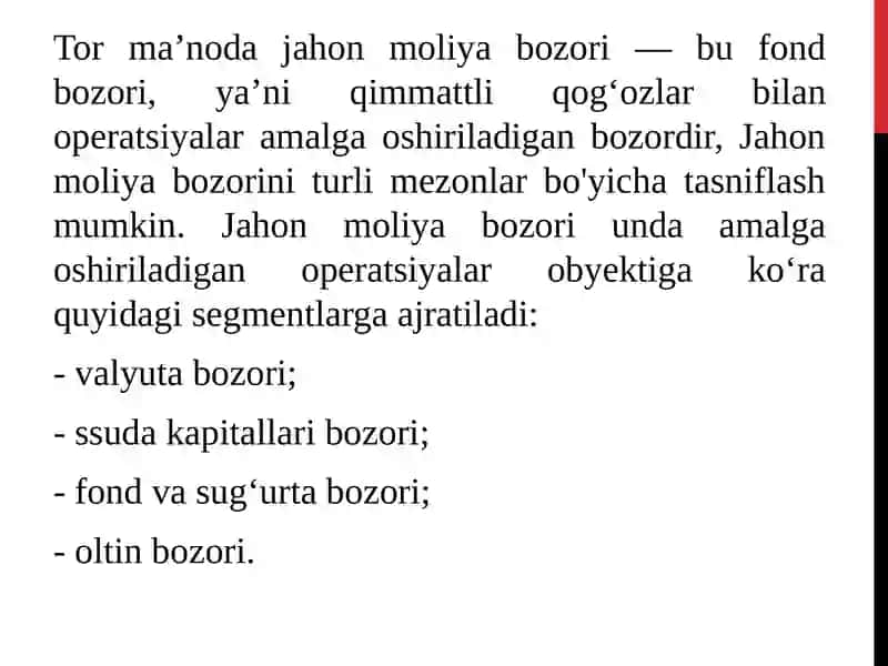 Jahon moliya bozori 4