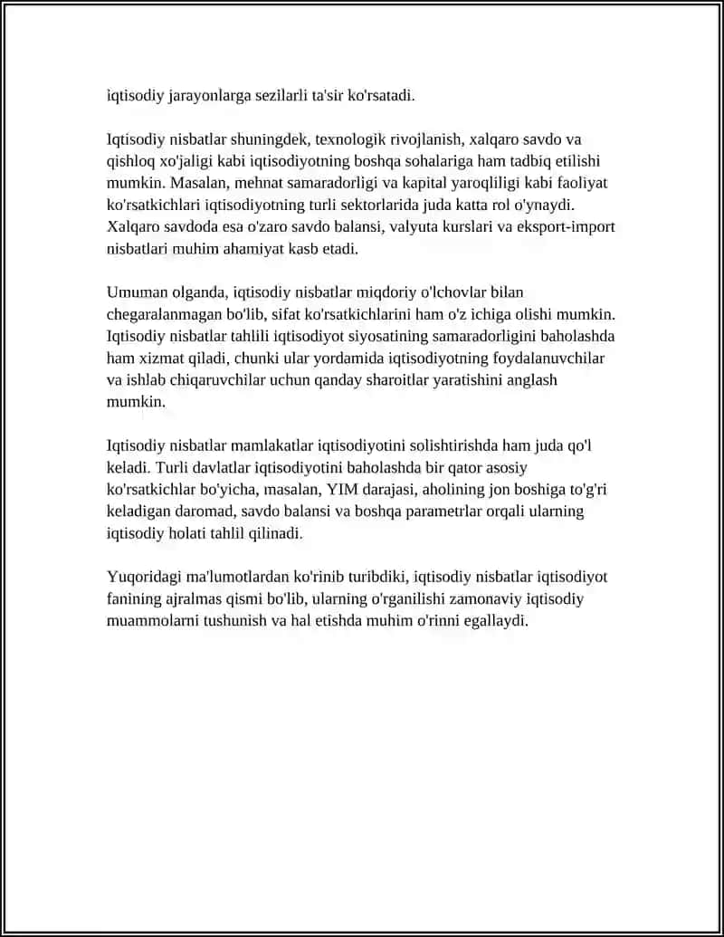 IQTISODIY NISBATLAR VA ULARNING TURLARI 4