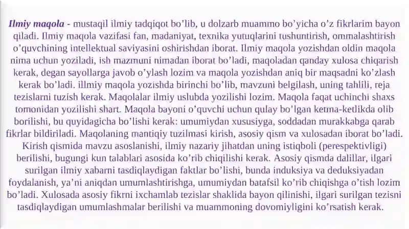 Ilmiy maqola qanday yoziladi? (dastlabki tavsiyalar) 4