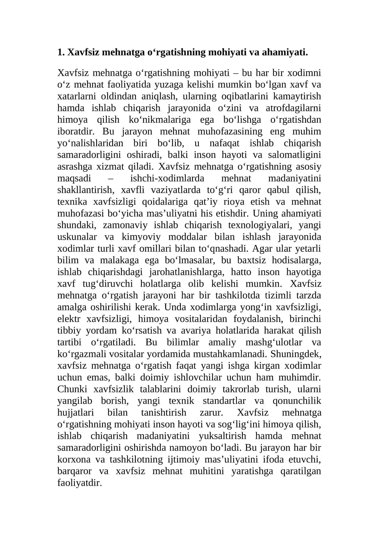 Xavfsiz mehnatga o’rgatish, o’qitish usullari 4