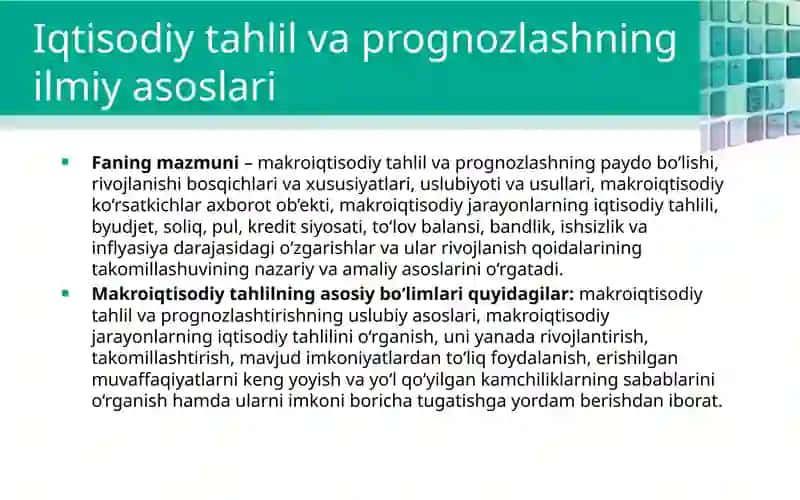 MakroiQtisodiy tahlil va prognozlash 4