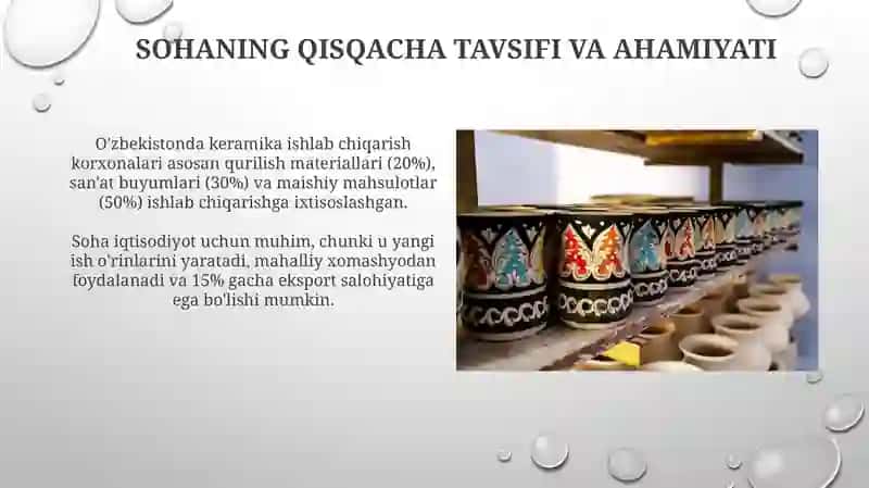 O'zbekistondagi keramik buyumlari ishlab chiqaruvchi korxonalari 4