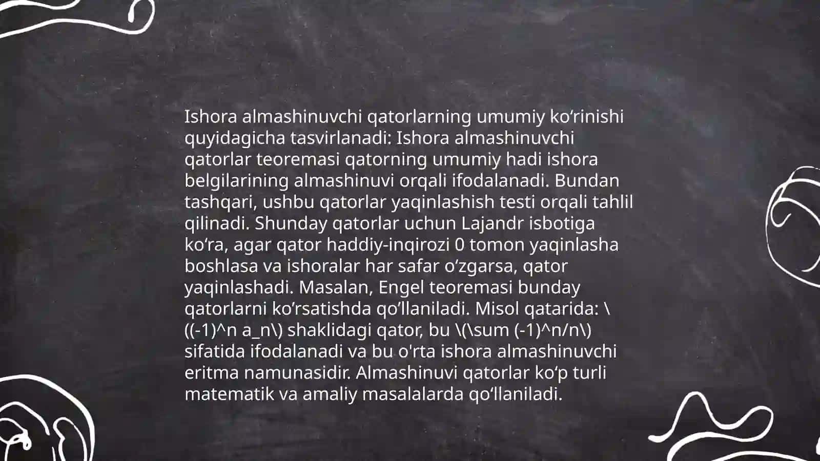 Ishora almashinuvchi qatorlarga doir taqdimot tayyorlash 4