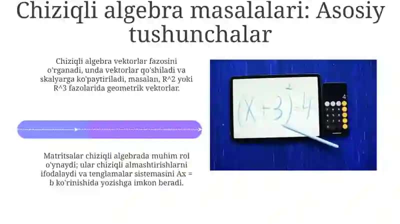 Chiziqli algebra masalalarini yechish 4
