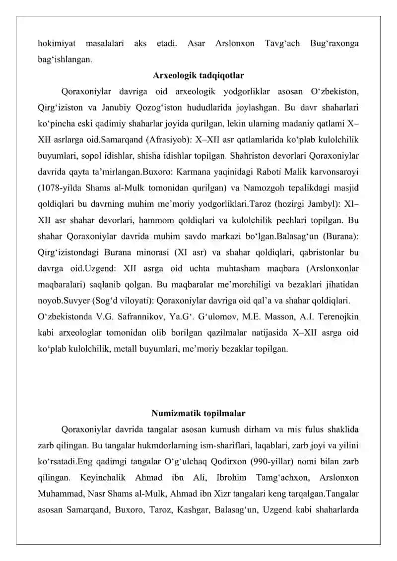 Qoraxoniylar sulolasi tarixiga oid amalga oshirilgan ilmiy tadqiqotlar 4