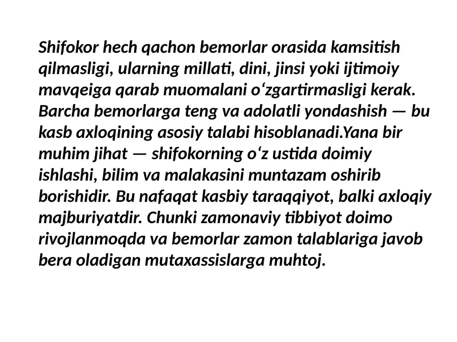 Shifokorlikda odob axloq qoidalari 4