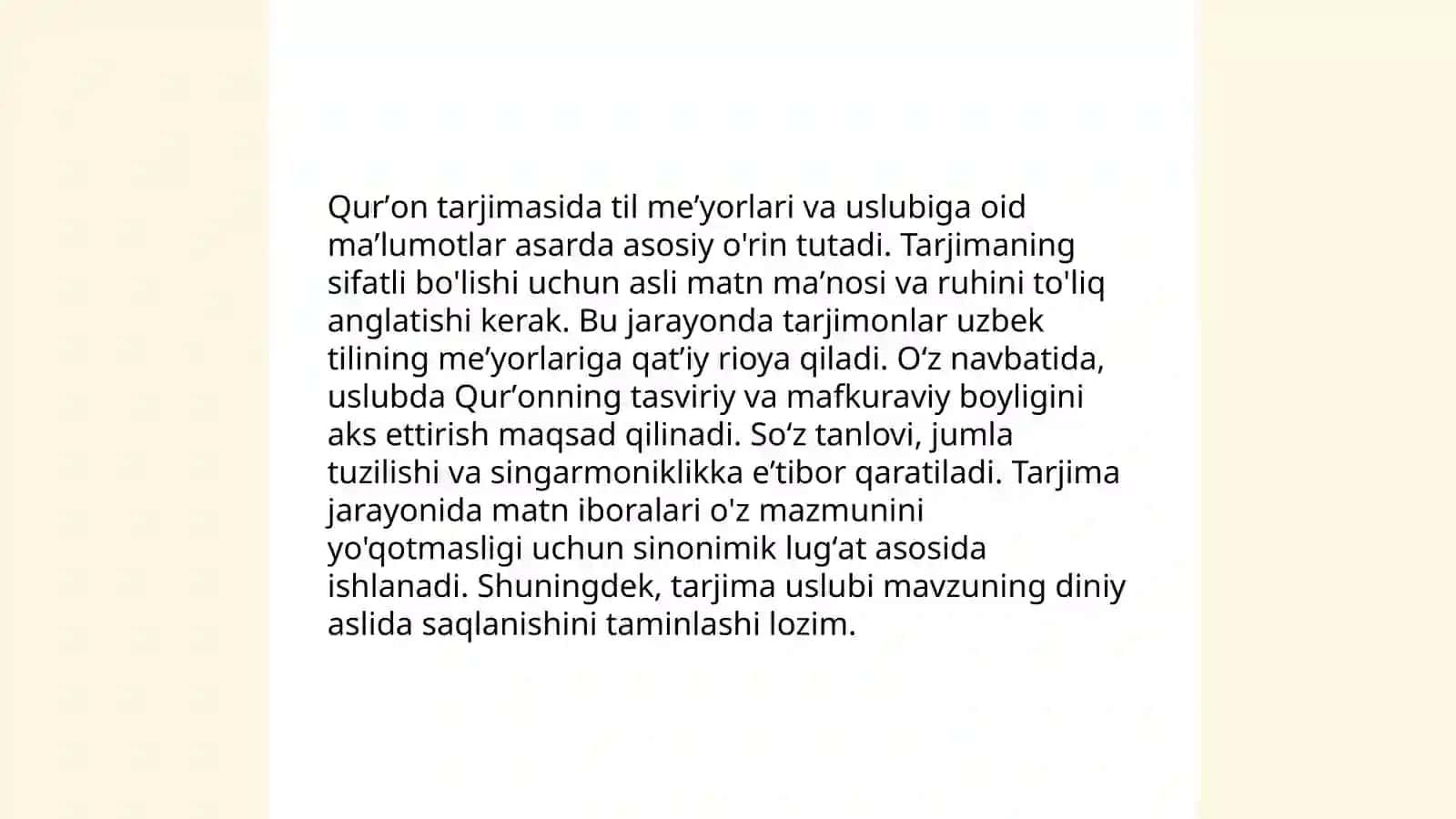 Mustaqillik yillarida Qurʼonning oʻzbek tiliga tarjima qilinishi va tafsirlari 4