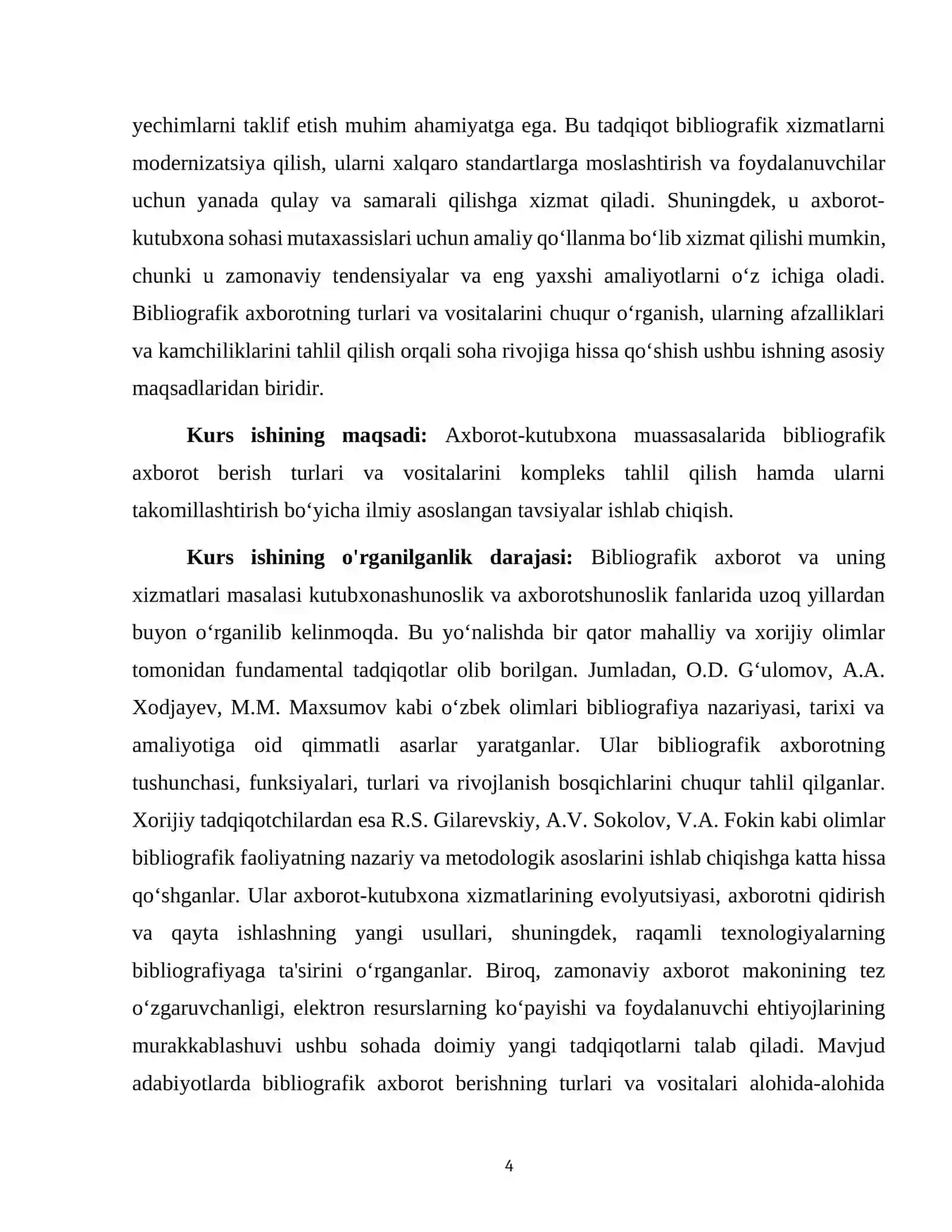 AXBOROT KUTUBXONA MUASSASALARIDA BIBLIOGRAFIK AXBOROT BERISH TURLARI VA VOSITALARI 4