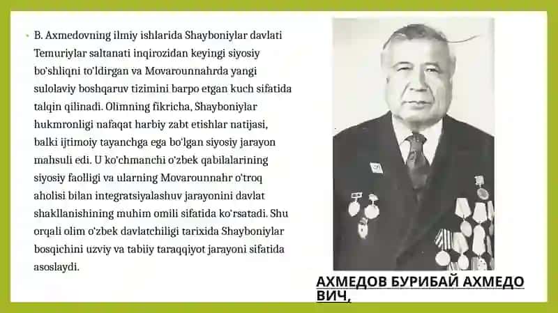 Akademik B. Axmedov ilmiy ishlarida Shayboniylar davlati tarixining yoritilishi 4