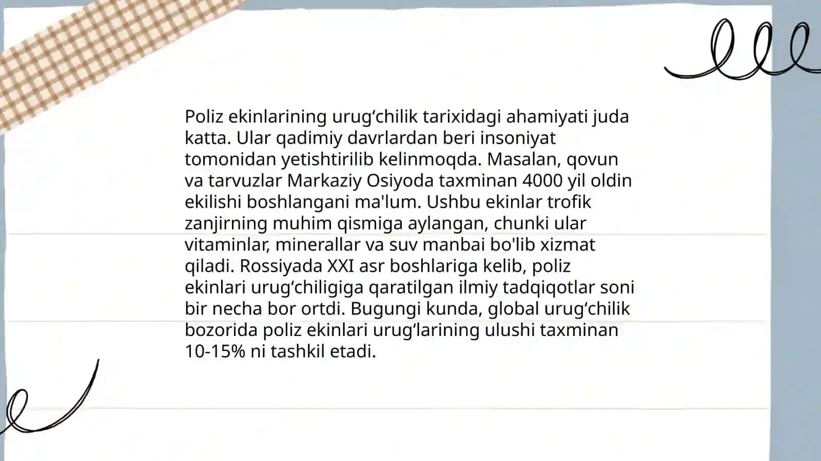 Oʻzbekistonda sabzavot va poliz ekinlarini urugchilik tarixi 4