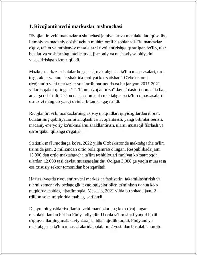 Rivojlantiruvchi Markazlarni Tashkil Etish Texnologiyalari Kursi 4