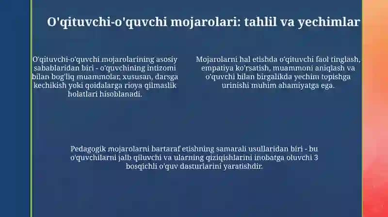 Pedagogik konflikt turlari va ularni bartaraf etish yo'llari 4