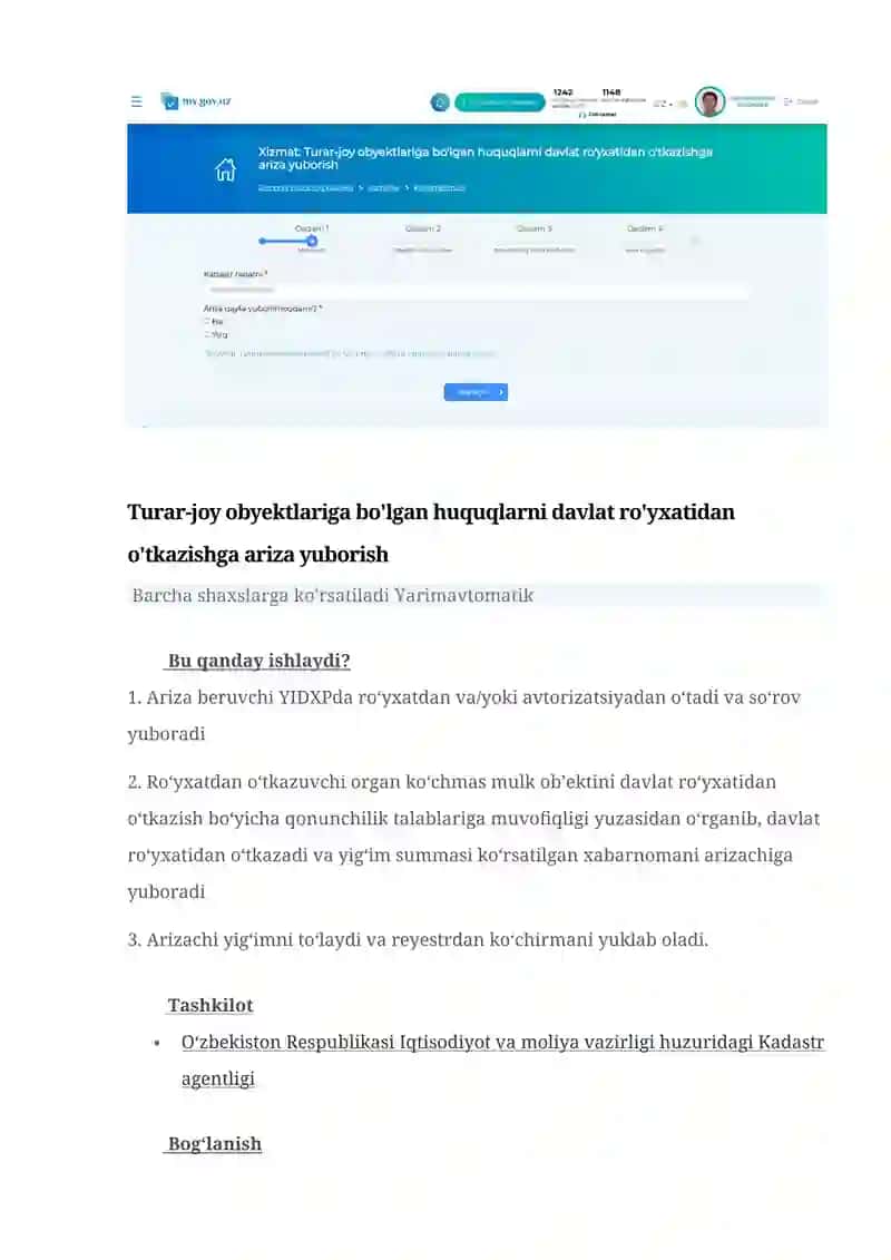 Turar-joy obyektlarini kadastr pasportini shakllantirish 4