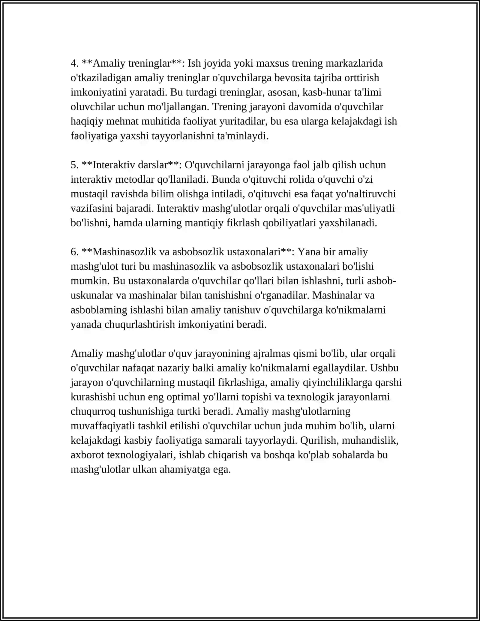 TEXNOLOGIYA DARSLARINI TASHKIL ETISH SHAKLLARI 4