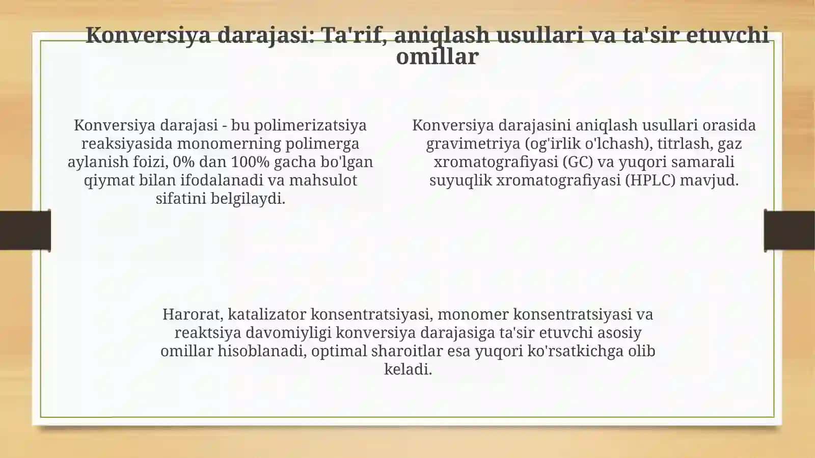Polimerlanish va Konversiya Darajasi: Asoslar va Mexanizmlar 4