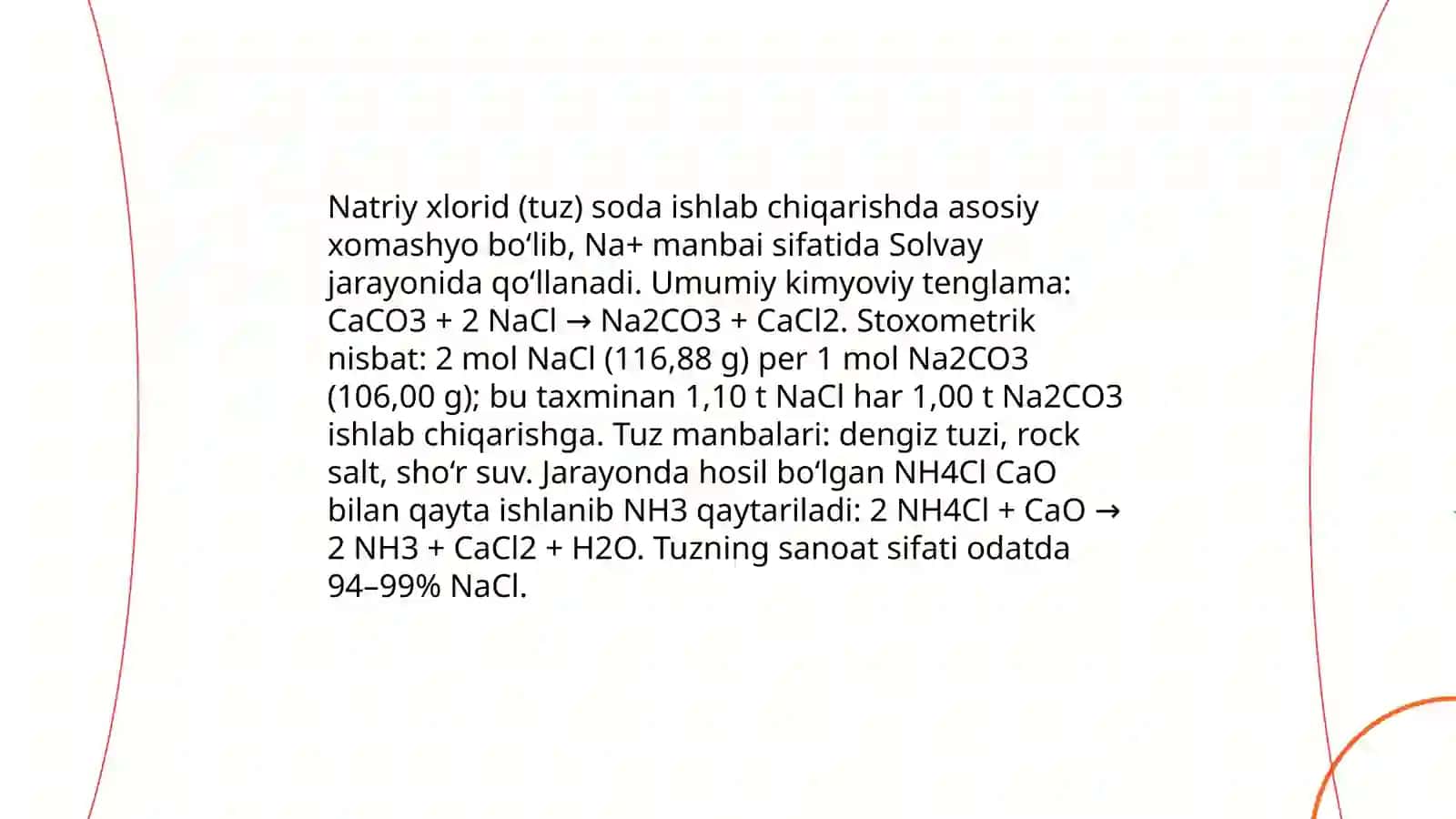 Soda ishlab chiqarishda qo’llaniladigan hom ashyolar 4