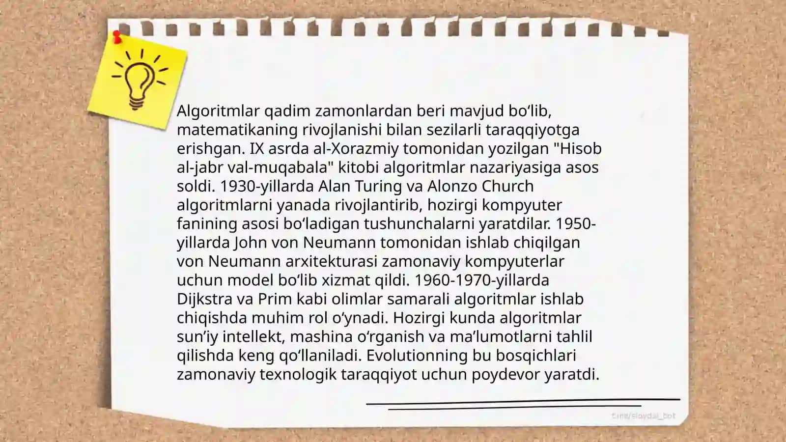 Algoritm tarixi,turlari va xossalari 4