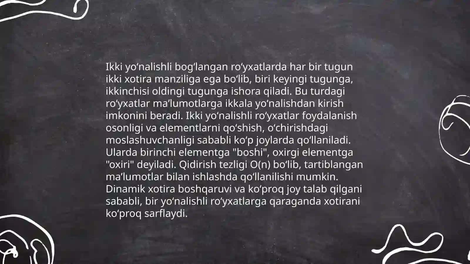 Bogʻlangan roʻyxatlar haqida tushunchalar 4