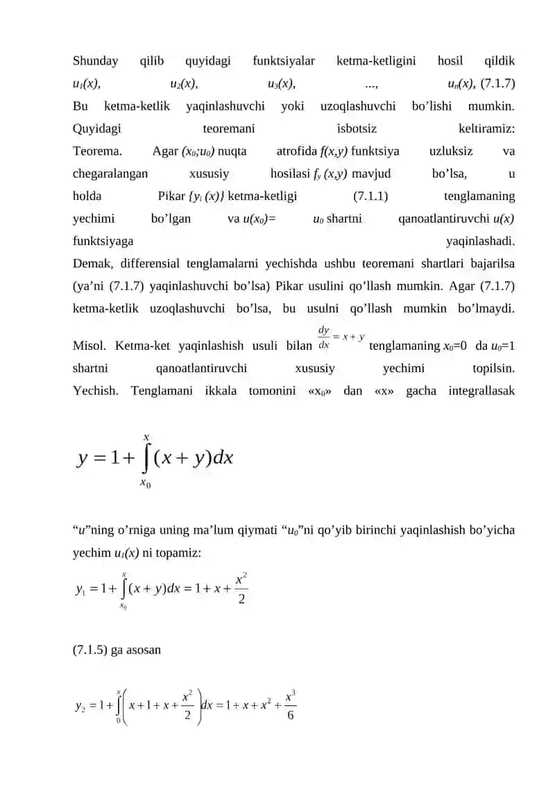 Differentsial tenglamalarni taqribiy echish usullari 4