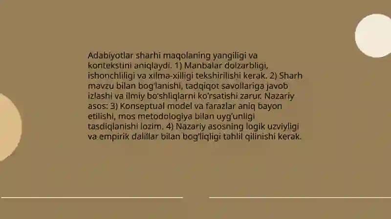 Sohaga oid ilmi maqolalardan biriga taqriz yozish 4