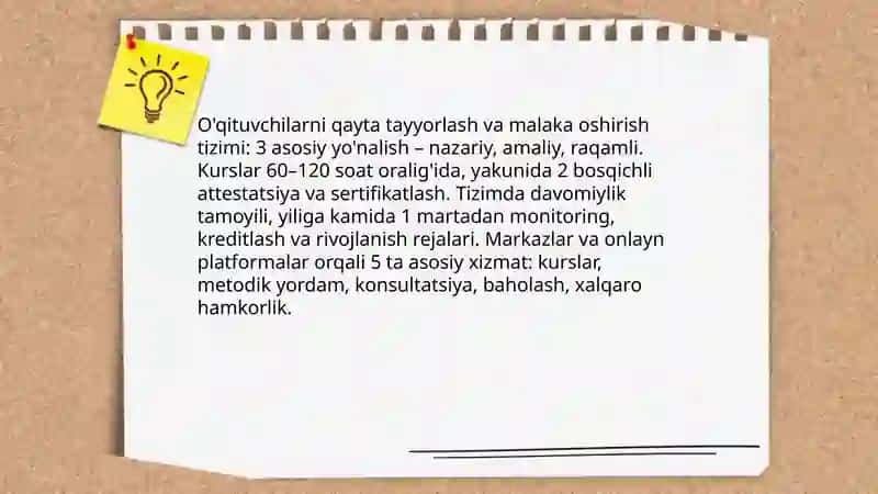 O'zbekiston Respublikasida ta'lim sohasida amalga oshirilgan islohotlar 4
