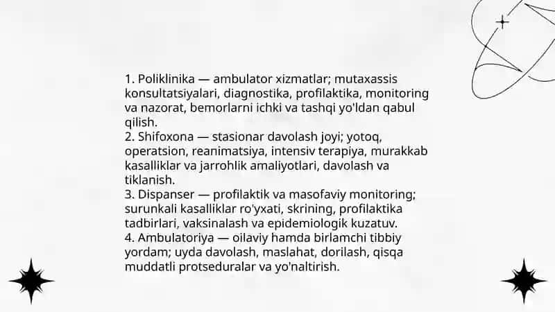 Davolash muassasalari faoliyatini tashkil etish, Bemorlar umumiy parvarishining mohiyati 4