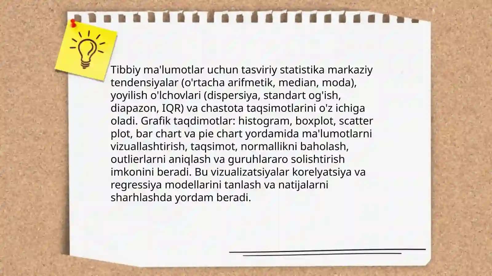 Tibbiy-biologik masalalarni yechishda matematik statistikadan foydalanish, korellatsiyon boglanishlar va regressiya tenglamasi 4