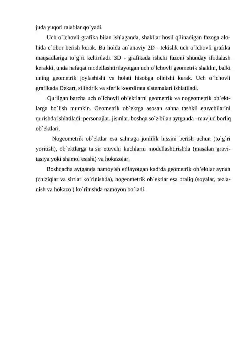 3D sirtlarni tasvirlash va ularni bo’yash.Rendering 4