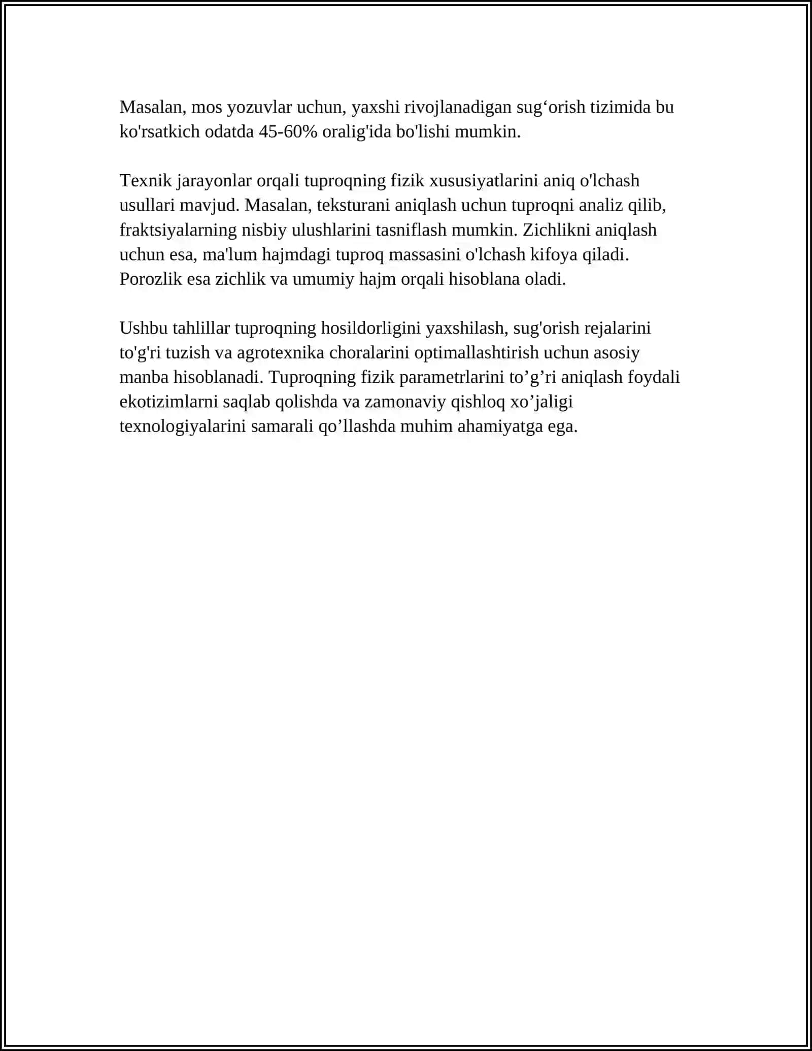 TUPROQNING EKALOGIK XUSUSIYATLARINI ANIQLASH 4