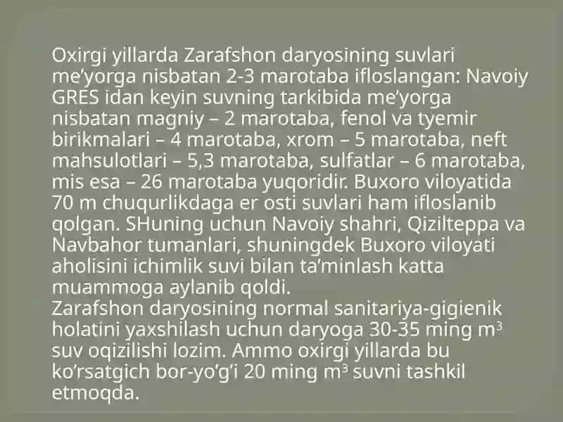 BUXORO VILOYATIDAGI SUV MUAMMOLARI VA OQOVA SUVLARNI BIOLOGIK USULDA TOZALASHNING ISTIQBOLLARI 4