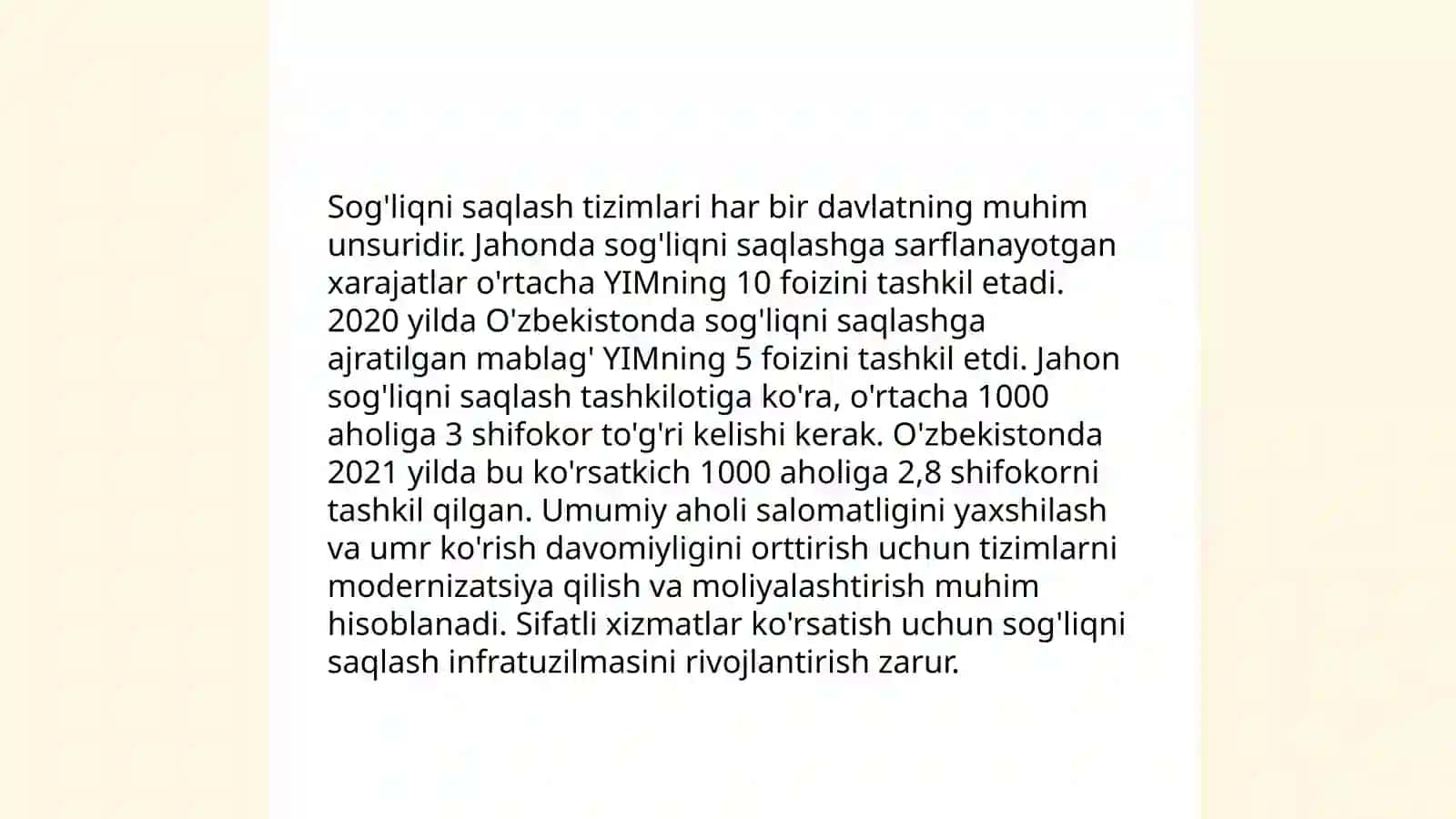 Jamoat salomatligi va sog’likni saqlashni tashkil etish modulining o’rni, asosiy komponentlari 4