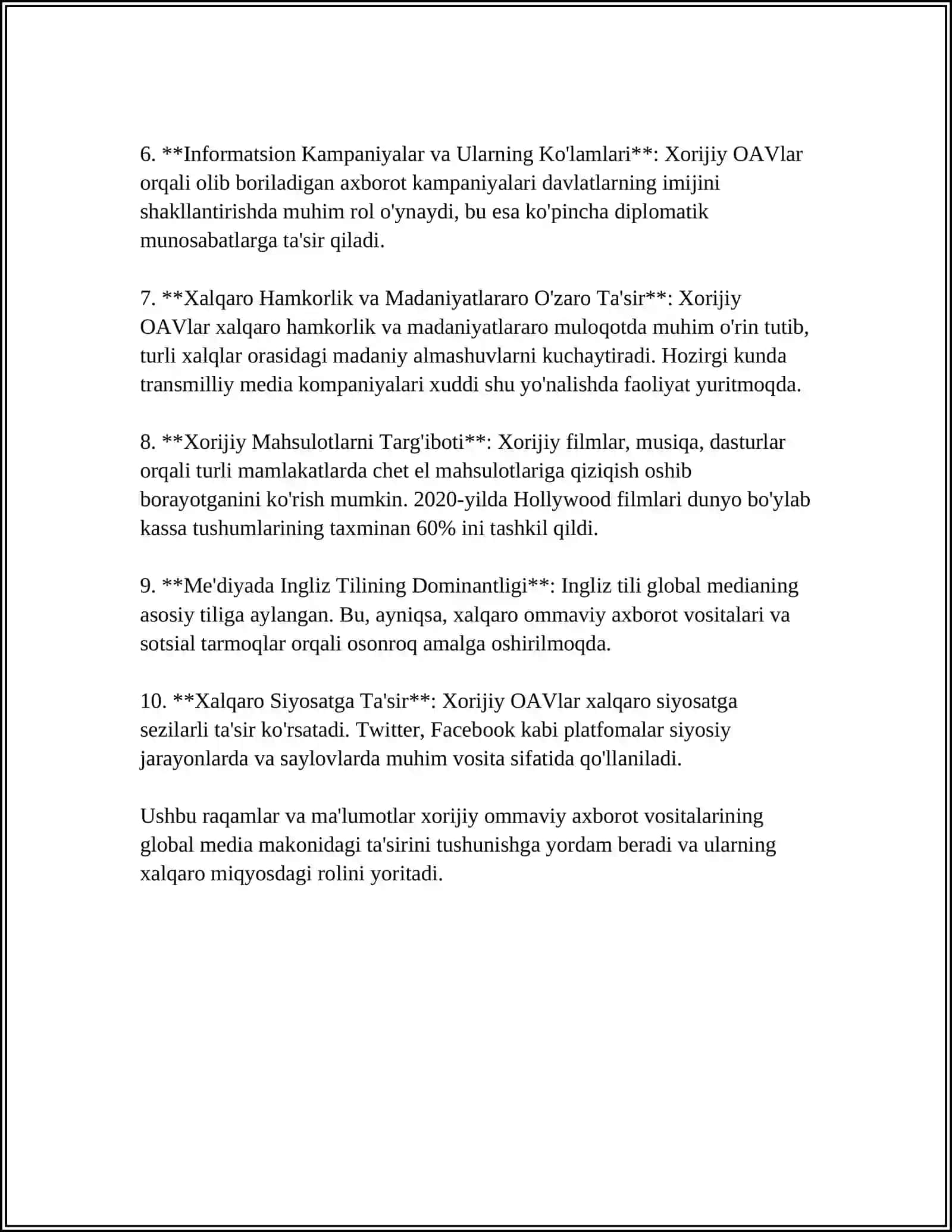 XORIJIY OMMAVIY AXBOROT VOSITALARINING MEDIA MAKONDAGI OʻRNI 4