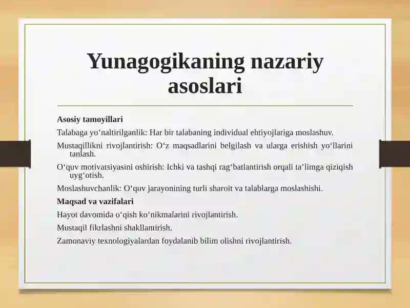 Yunagogikapedagogikaning mustaqil sohasi 4