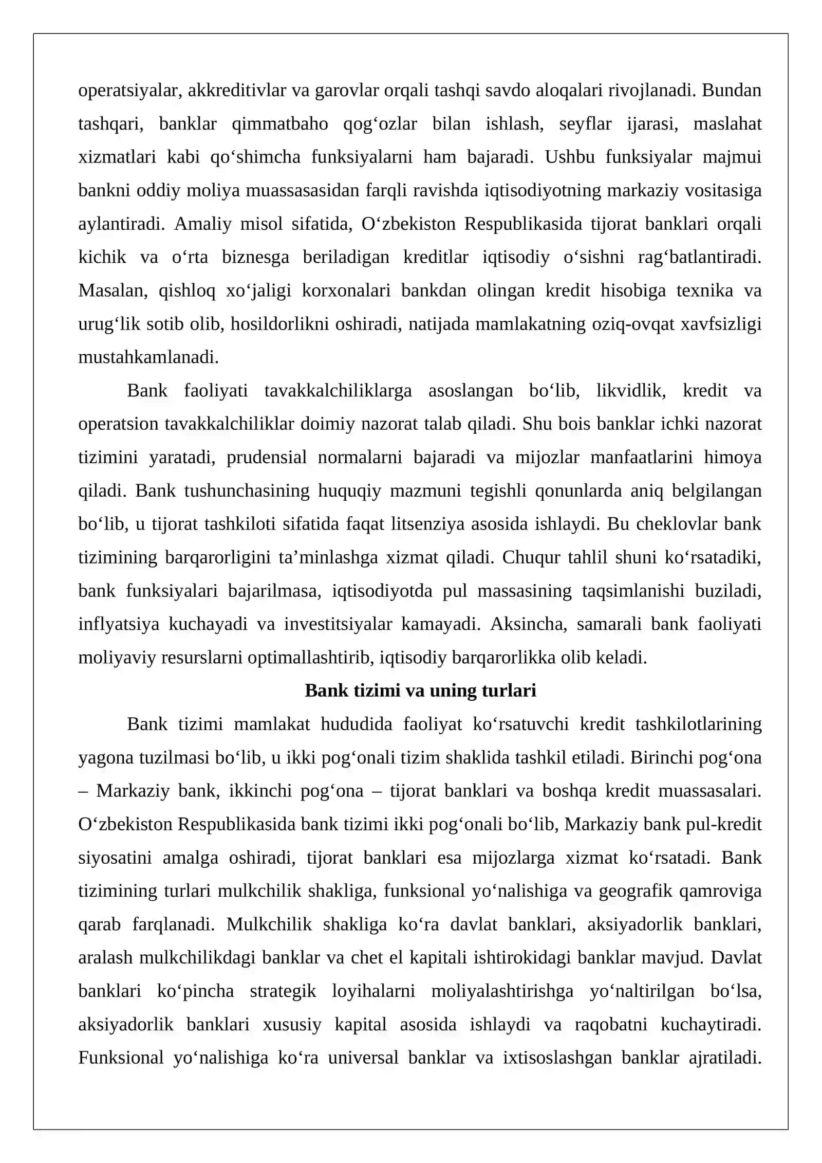 Banklar faoliyatini tashkil etish, ularni ro‘yxatdan o‘tkazish, litsenziyalash 4