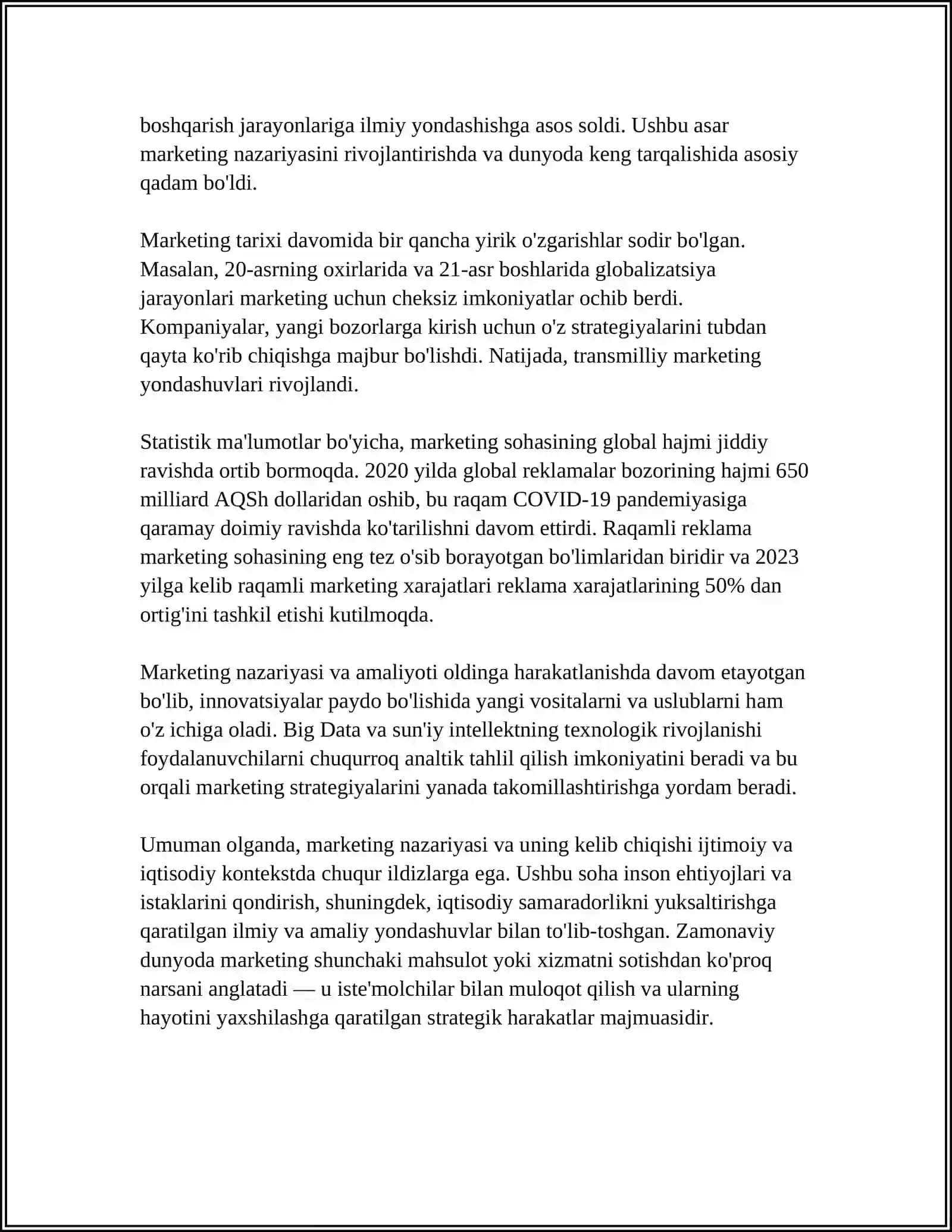 MARKETING NAZARIYASI KONSEPSIYASI VA UNING EVOLUTSIYASI 4