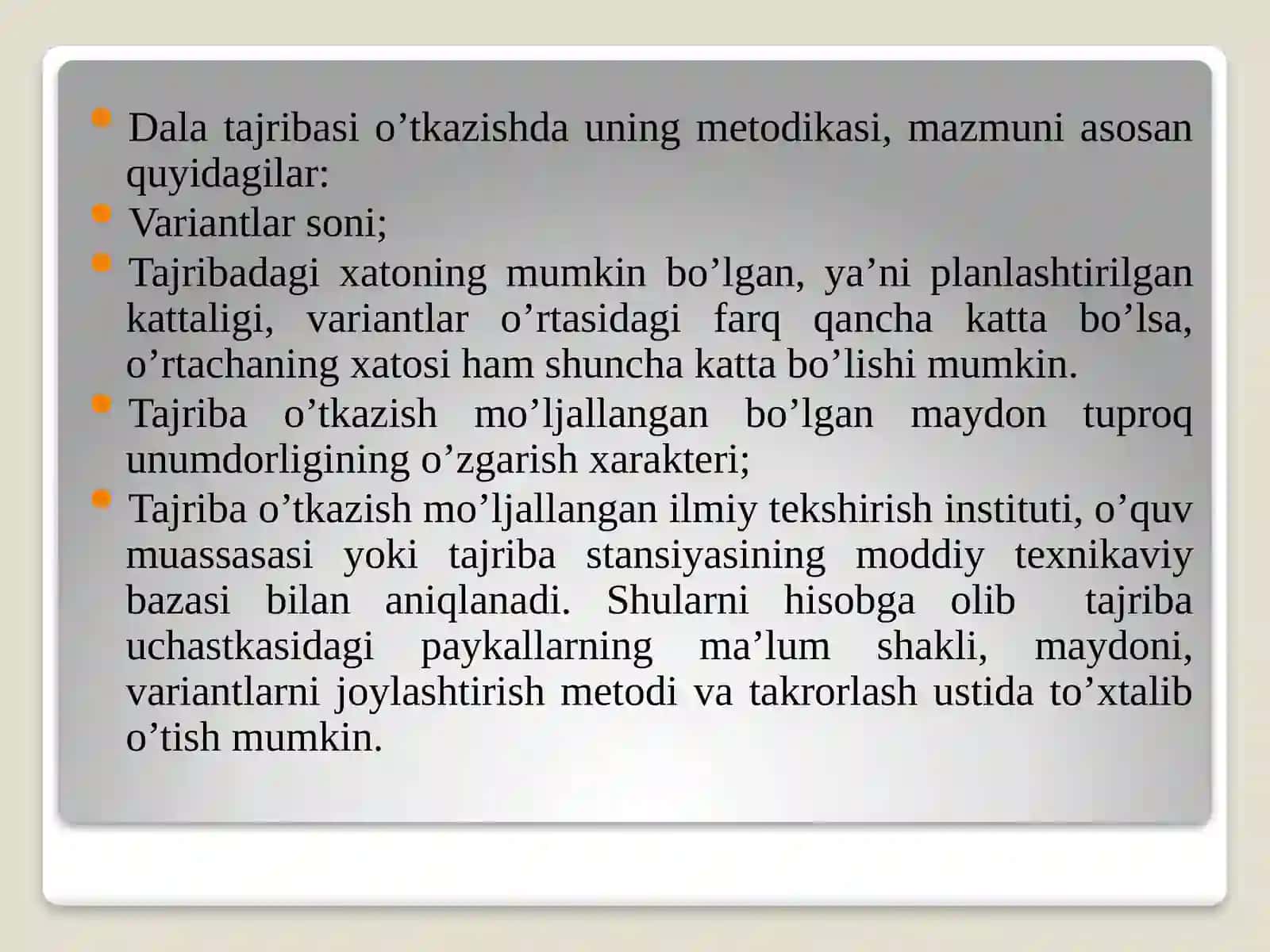 DALA TAJRIBASINING TARKIBIY QISMLARI 4