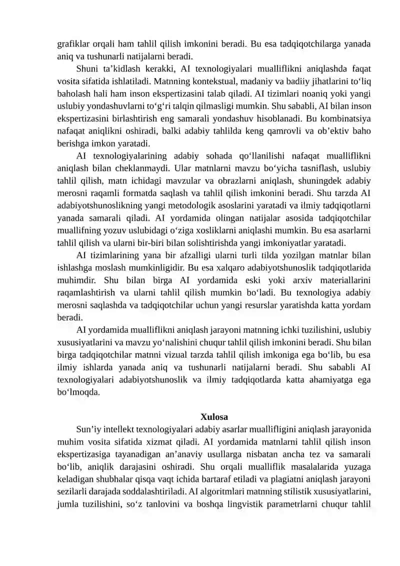 Adabiy asarlar muallifligini AI yordamida tekshirishning afzalliklari 4