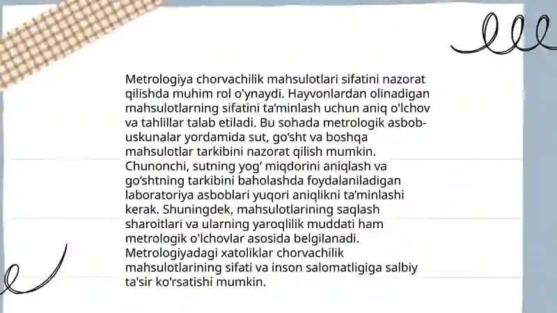 Chorvachilik mahsulotlarini standartlashtirish va metrologiya va sentifikatlash 4