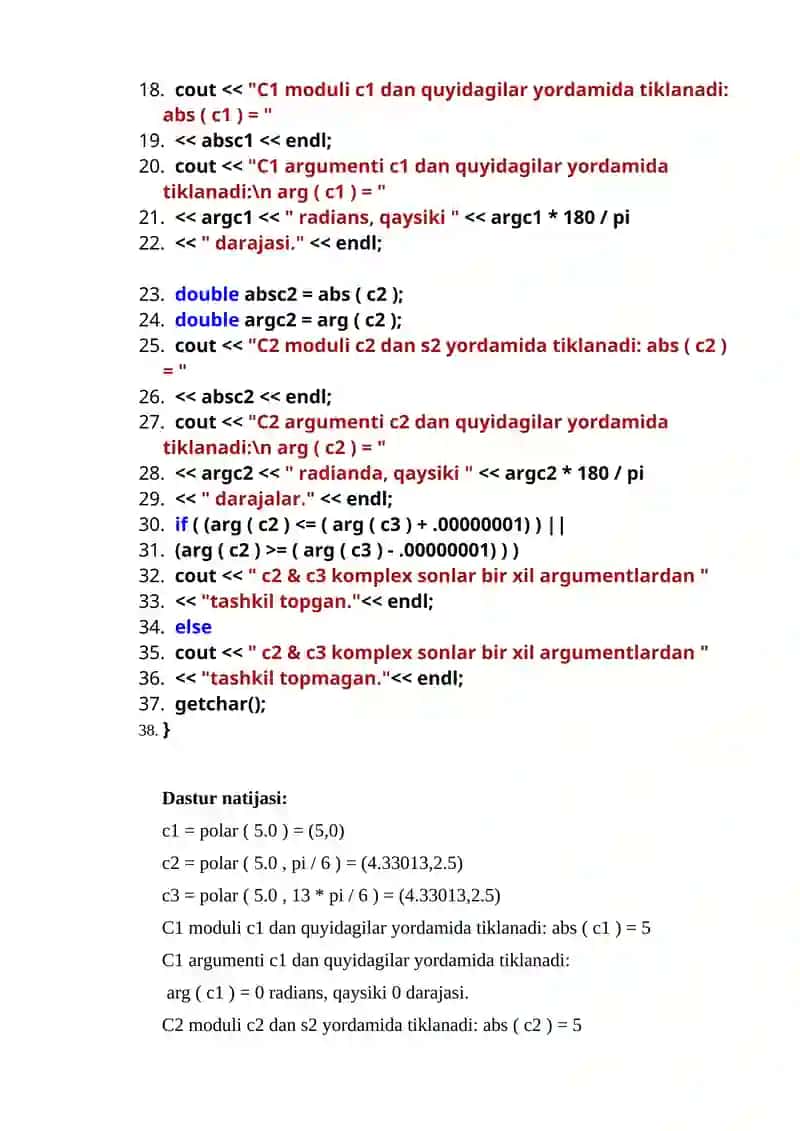 6- LABORATORIYA ISHI. Sonli sinflar bilan ishlash 4