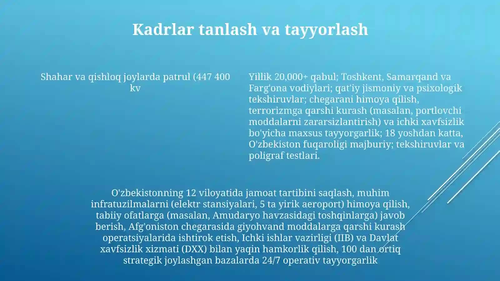 O'zbekiston Respublikasi Milliy Gvardiyasi vakolatlari va faoliyatining asosiy yo'nalishlari 4