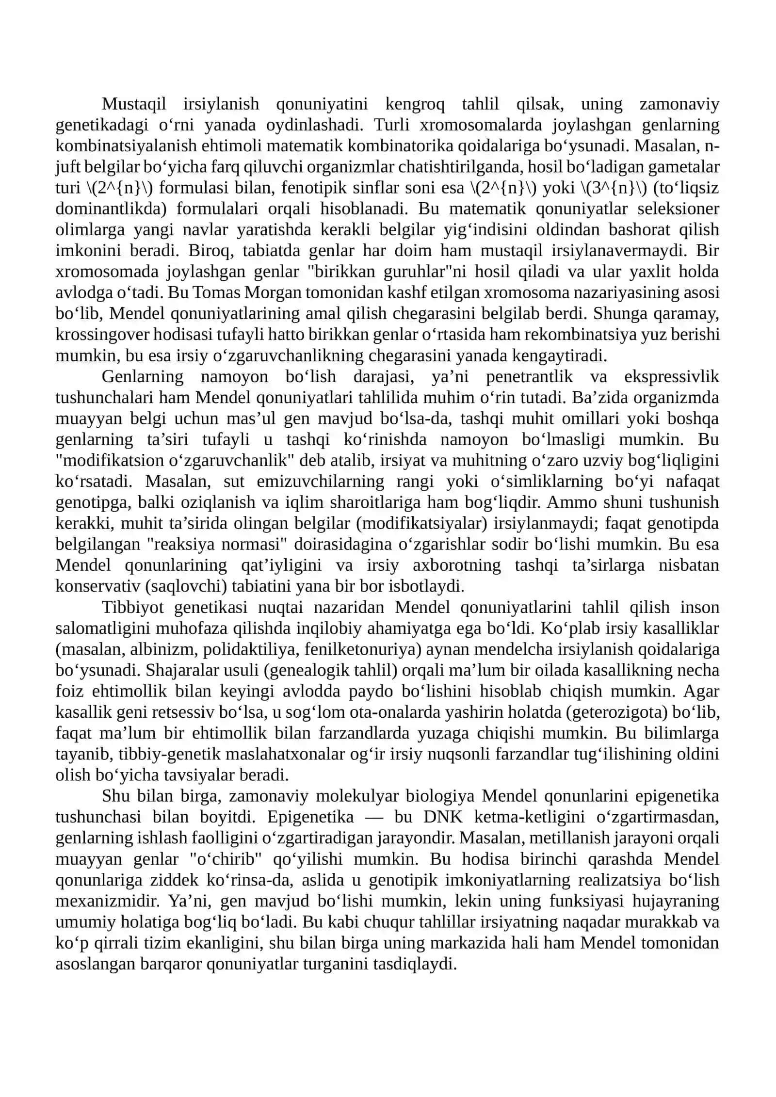 Belgilarning Irsiylanish Qonunlarini Tahlil Qilish 4