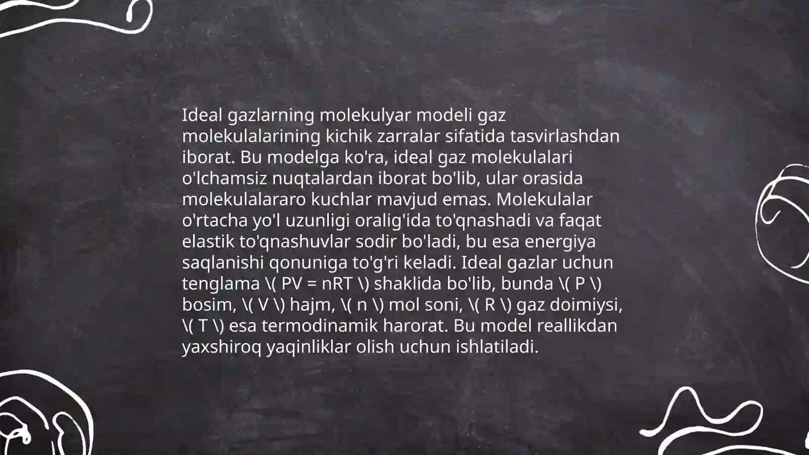 Molekulyar fizika va statistik fizika asoslari haqida malumot va masala yechimi bilan 4