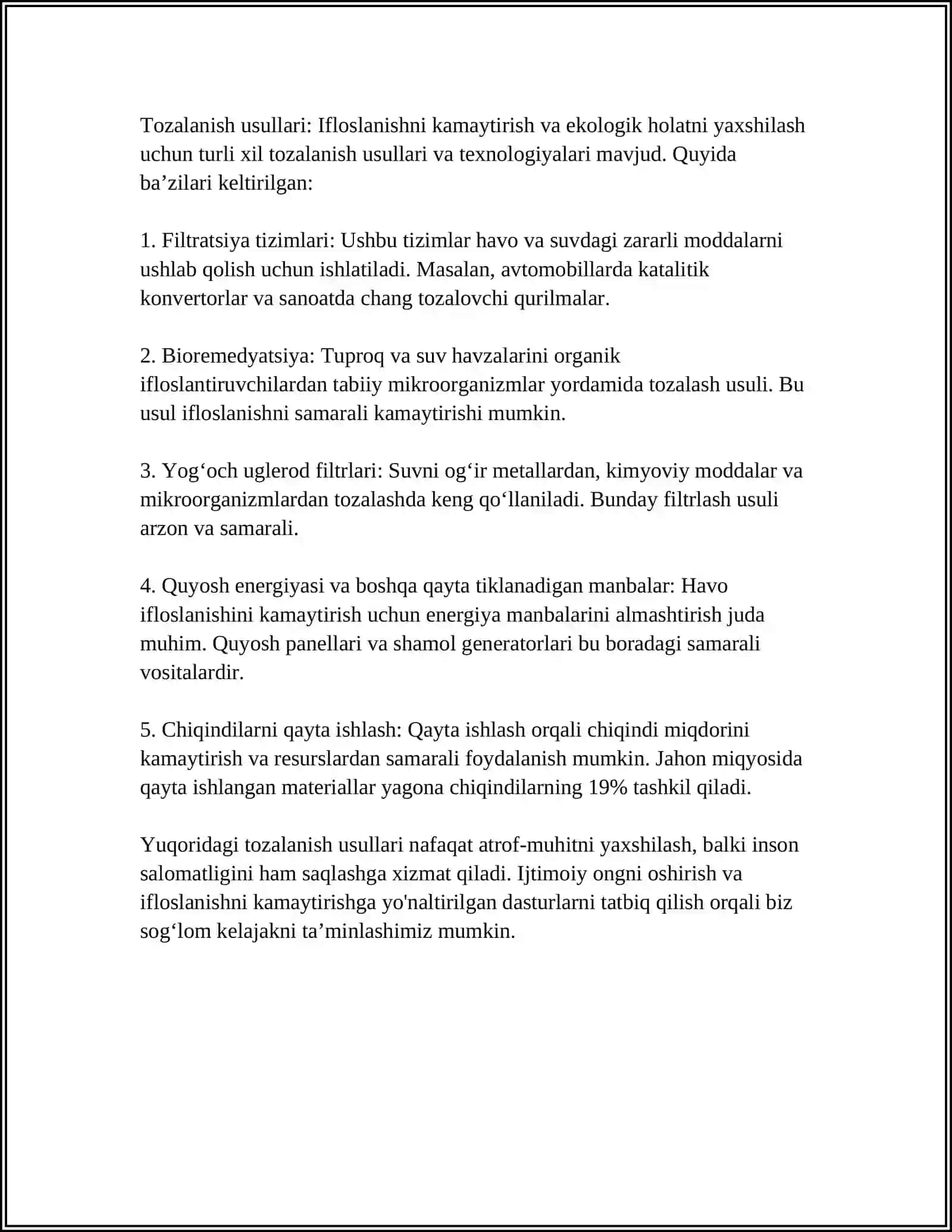 MT3- TOLALI CHIQINDILARNI TOZALASH TEXNOLOGIYASI 4