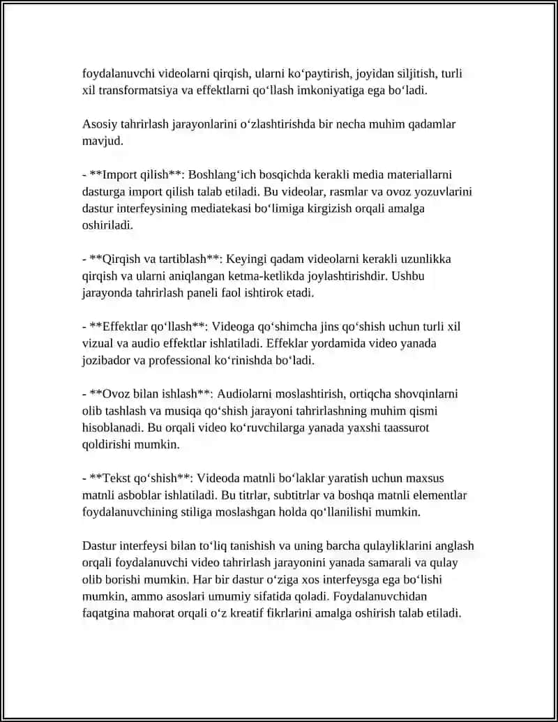 VIDEONI TAHRIRLASH VA CHIROYLI, MATNLI, SLAYD YARATISH 4