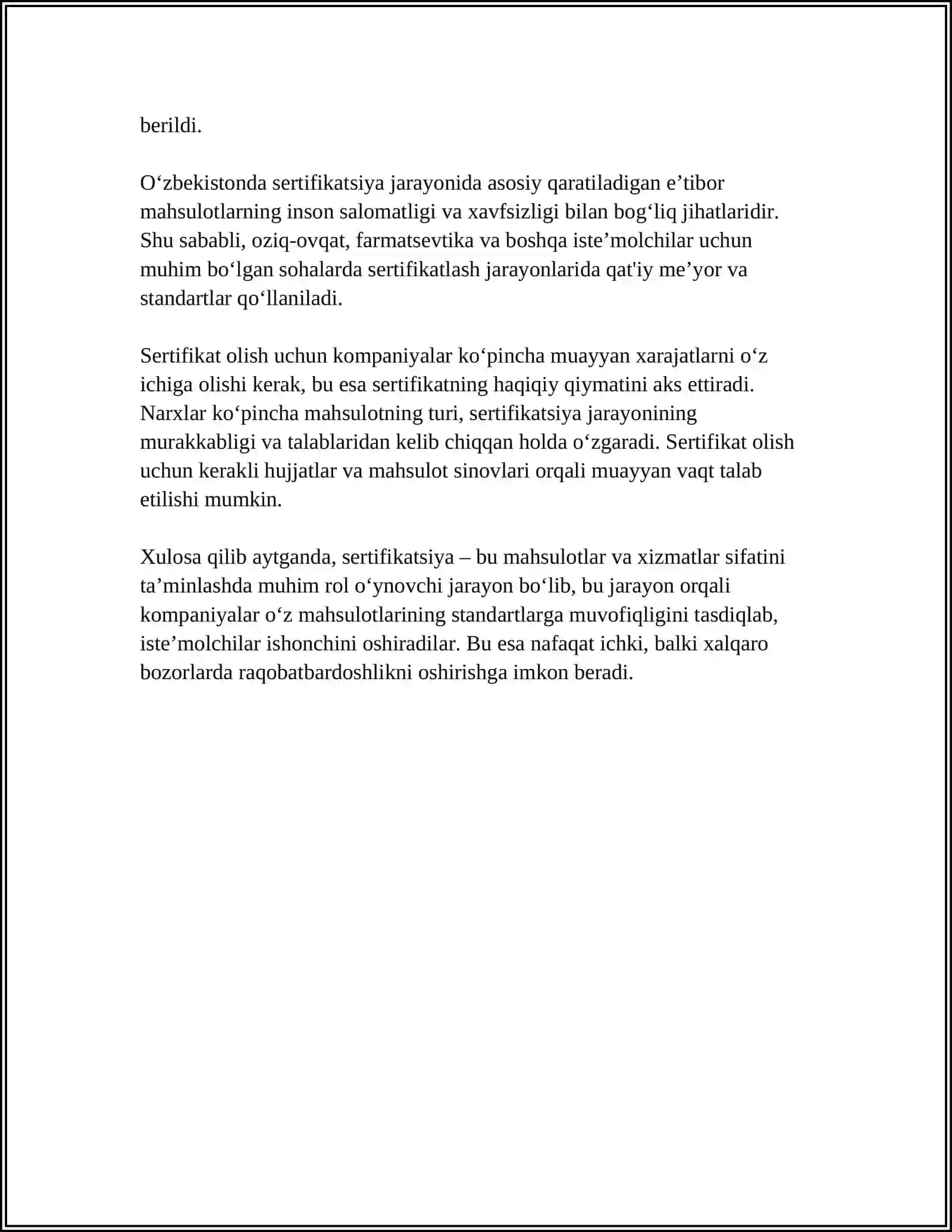 SERTIFIKATSIYALASHTIRISH BO'YICHA UMUMIY ASOSIY TUSHUNCHALAR VA ATAMALAR 4
